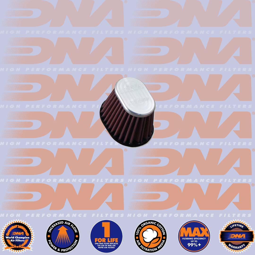 DNA FILTERS CNC TOP OVAL CLAMP ON 38mm INLET 68mm LENGTH AIR FILTER - XVO-3800