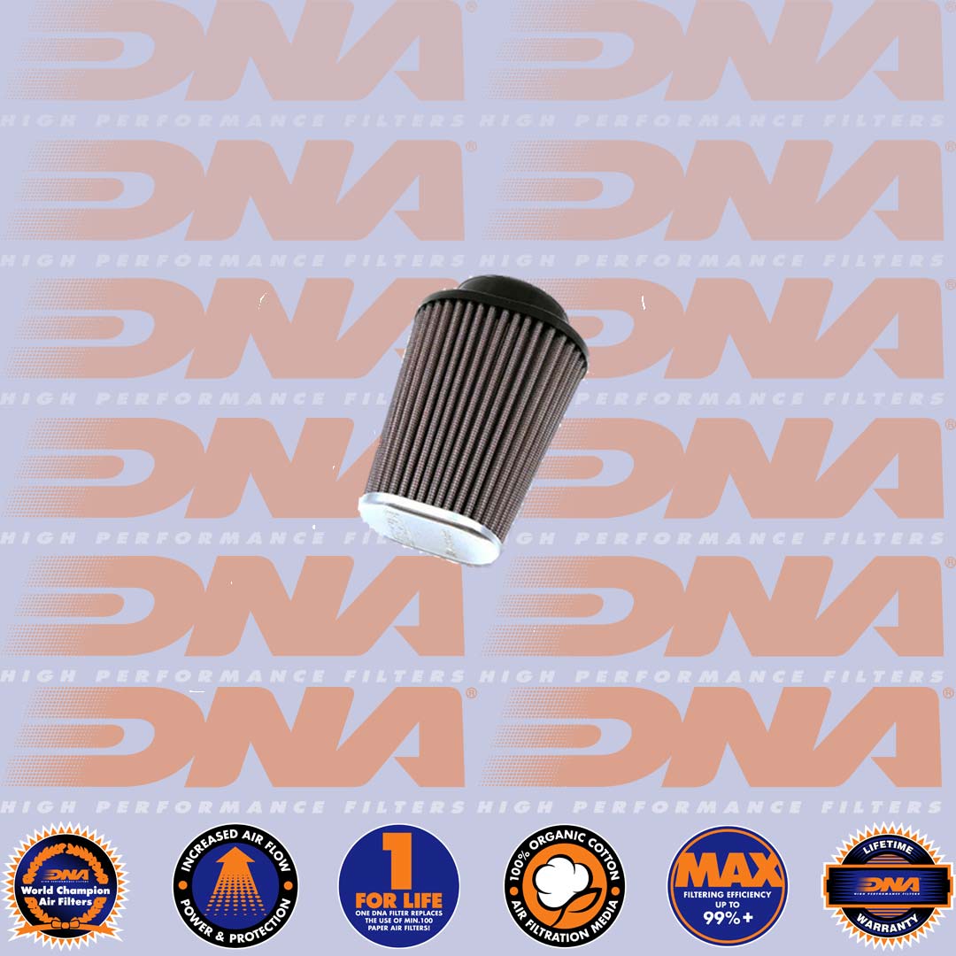 DNA FILTERS CNC TOP OVAL CLAMP ON 62mm INLET 128mm LENGTH AIR FILTER - XVO-6200-125-R9T