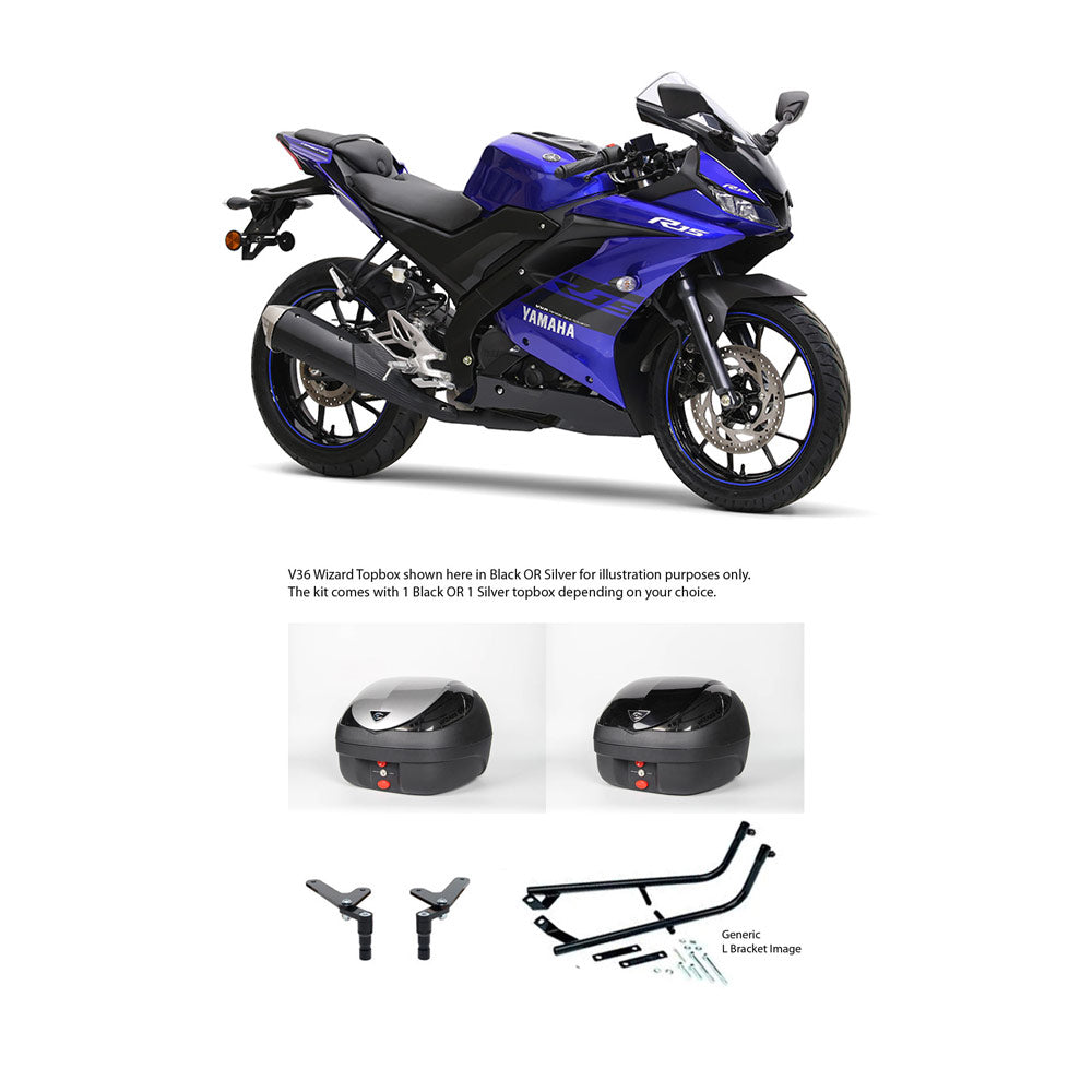 V36 Wizard Black Topbox Kit YAMAHA YZF-R15 V3.0 2020 - Y131V36BPBLK