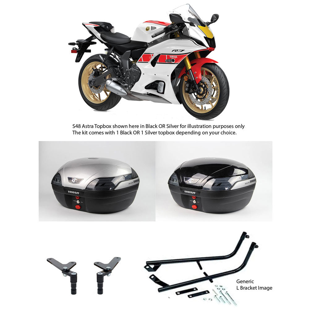 S48 Astra Black Topbox Kit YZF-R7 22-25 - Y133S48BPBLK