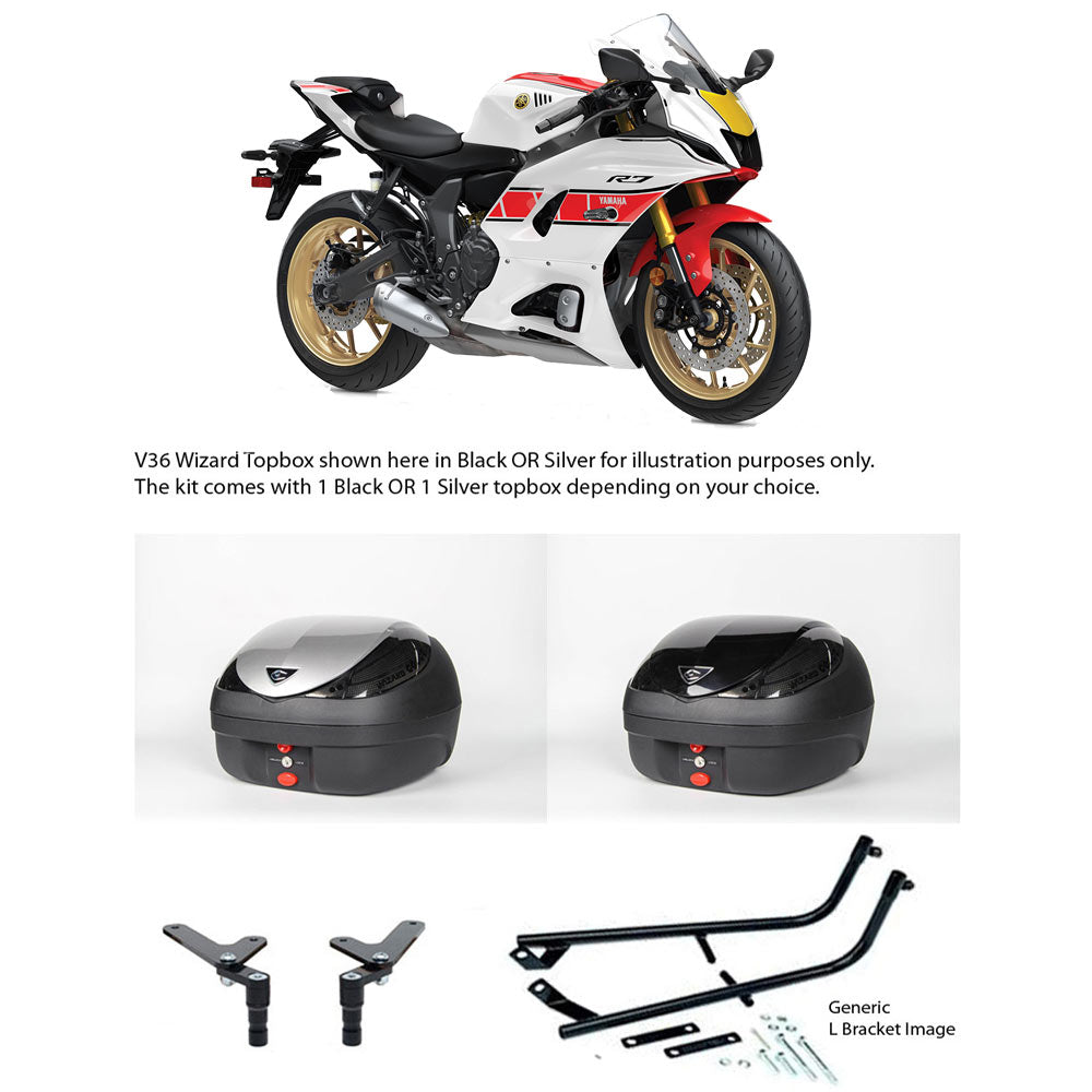 V36 Wizard Silver Topbox Kit YZF-R7 22-25 - Y133V36BPSIL