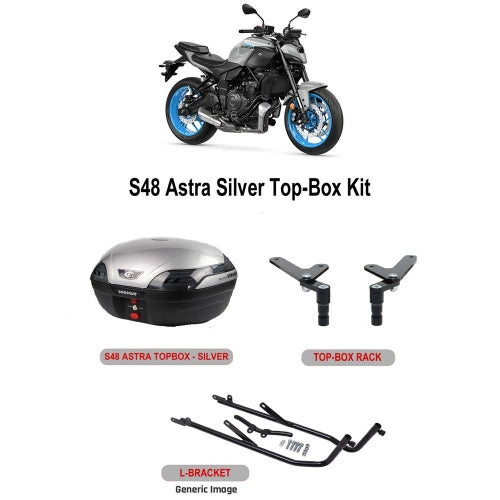 S48 Astra Silver Topbox Kit MT-07 25- - Y140S48BPSIL