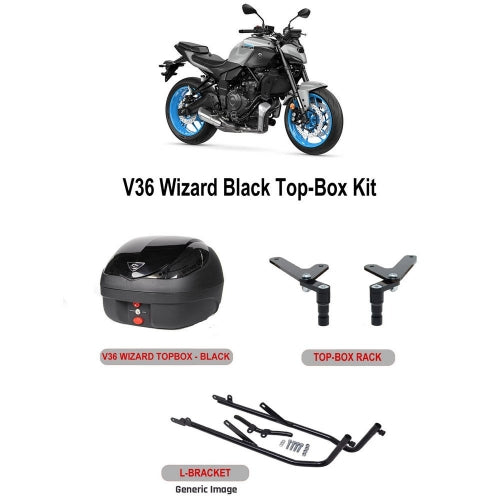 V36 Wizard Black Topbox Kit MT-07 25- - Y140V36BPBLK