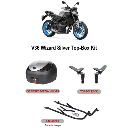 V36 Wizard Silver Topbox Kit MT-07 25- - Y140V36BPSIL