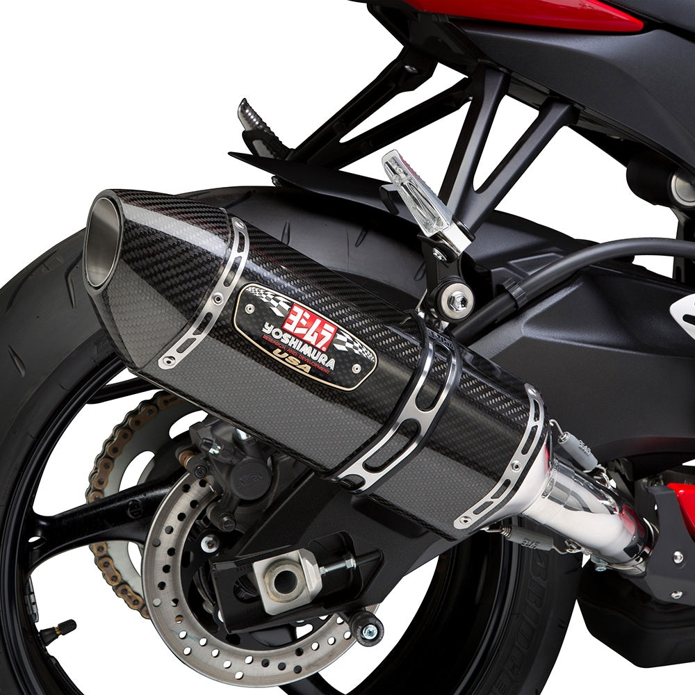Yoshimura GSX-R600/750 11-24 R-77 Stainless Slip-On Exhaust, w/ Carbon Fiber Muffler
