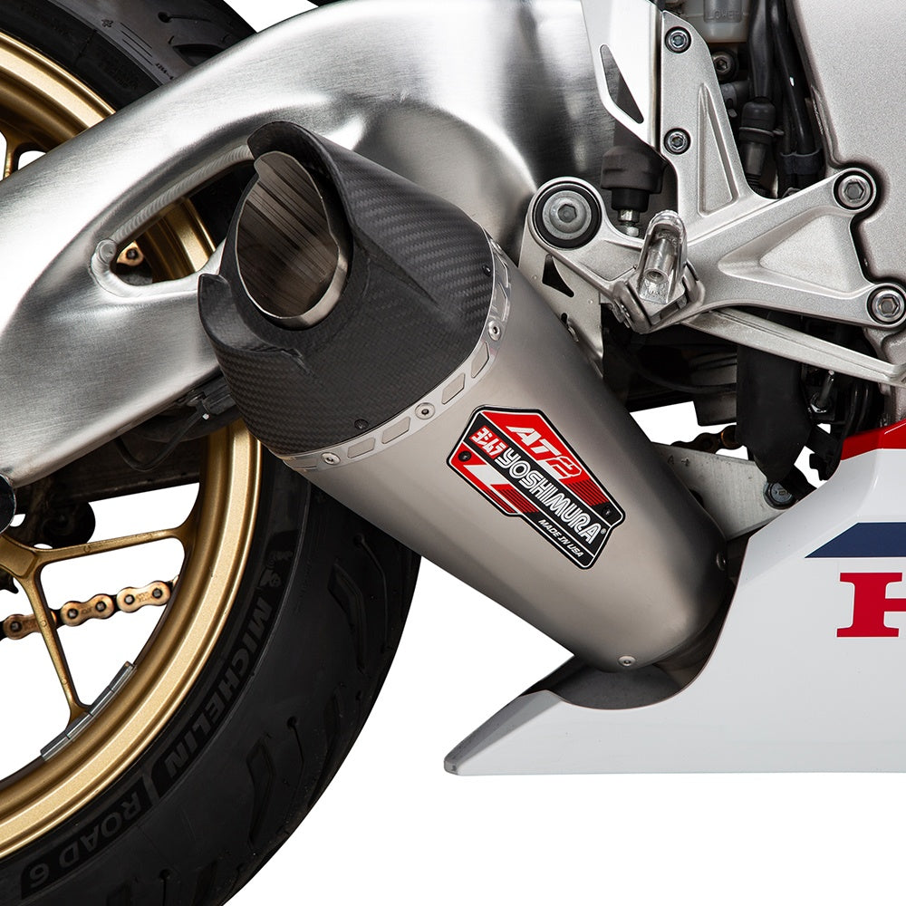 Yoshimura CBR1000RR/SP/SP2 17-25 AT2 Stainless Slip-On Exhaust, w/ Stainless Muffler
