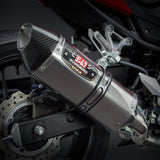 Yoshimura CBR500R 16-18/CB500F 16-18 R-77 Stainless Slip-On Exhaust, w/ Stainless Muffler