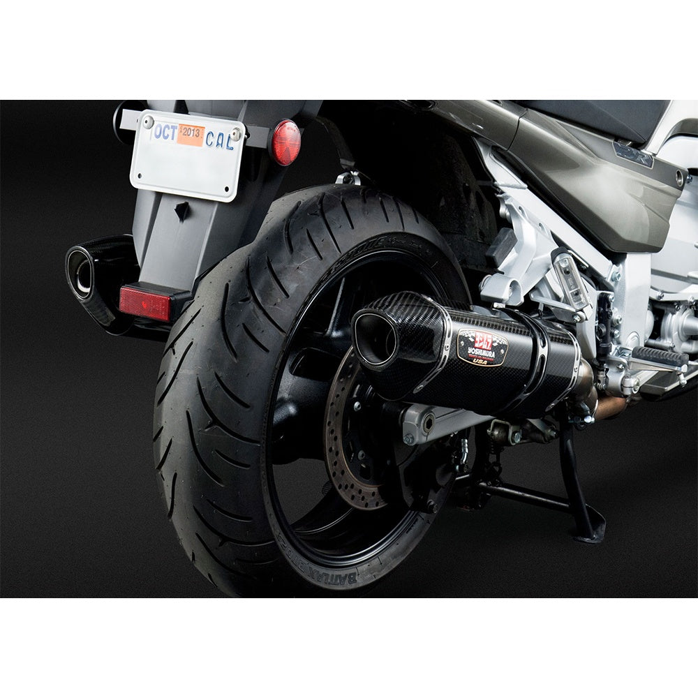 Yoshimura FJR1300A 13-24 R-77 Stainless Slip-On Exhaust, w/ Carbon Fiber Mufflers