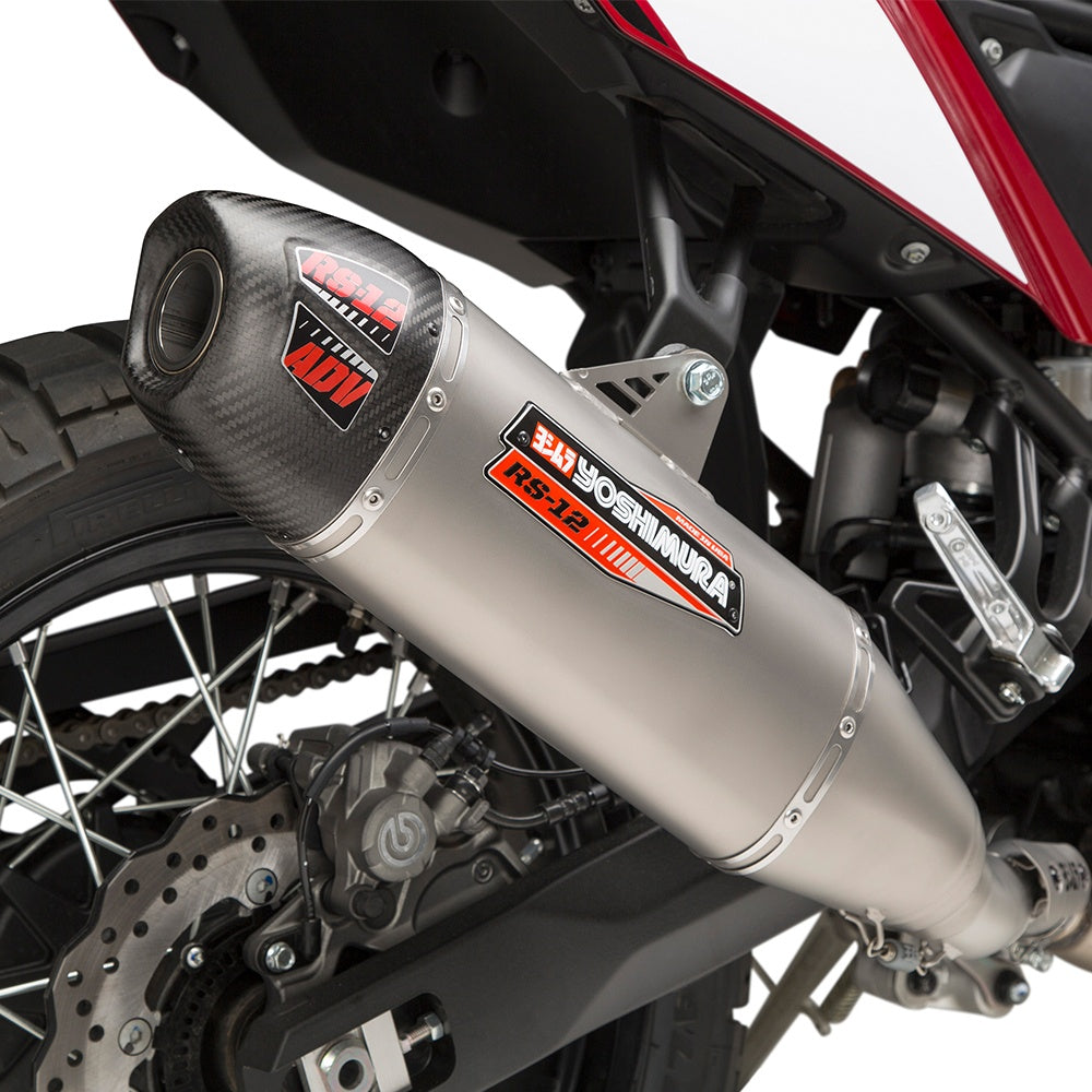 Yoshimura TENERE 700 21-25 RS-12 Stainless Slip-On Exhaust, w/ Stainless Muffler