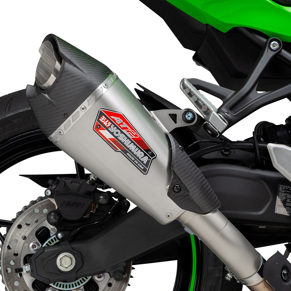 Yoshimura ZX-4RR 23-25 AT2 Stainless Slip-On Exhaust, w/ Stainless Muffler