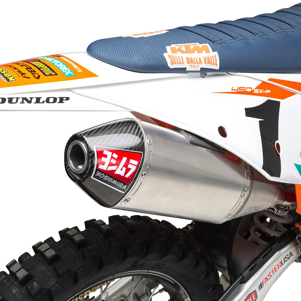 Yoshimura KTM 450SX-F/HUSQ FC450 18-20 RS-4 Stainless Slip-On Exhaust, w/ Aluminium Muffler