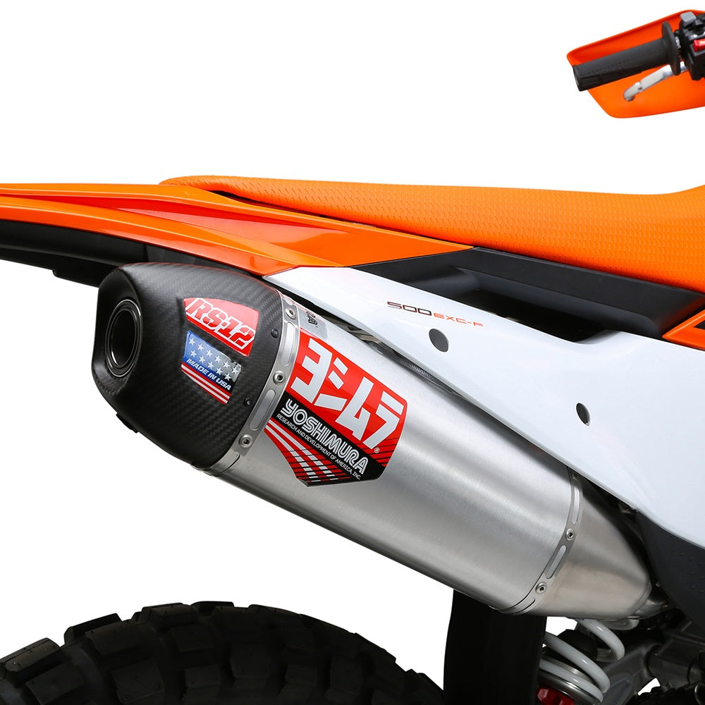 Yoshimura KTM 500EXC-F/350EXC-F 2024 RS-12 Stainless Slip-On Exhaust, w/ Aluminium Muffler