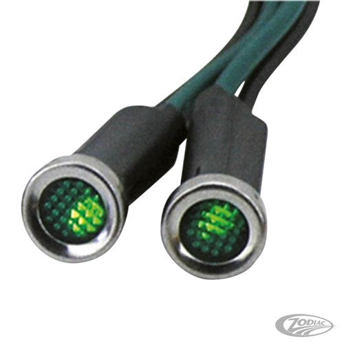 Zodiac LED Light Indicator GRN Lens W/SS Bezel