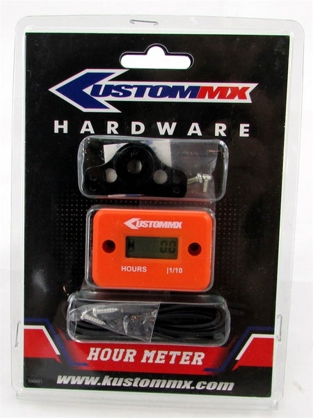 Kustom Hardware Hour Meter with Mounting Bracket Included - Orange