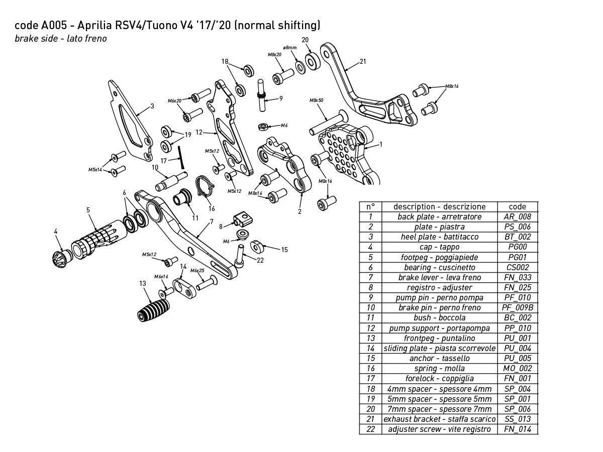 CAPONORD ETV1000 01-08 L-BRACKET (SR16 GH14-16) - A005