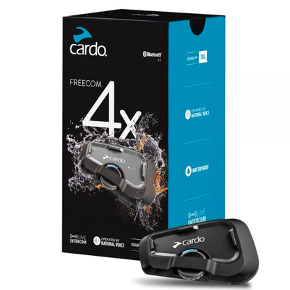 Cardo Freecom 4X Motorcycle Bluetooth Intercom - Single