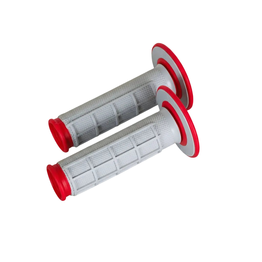 RENTHAL GRIPS DUAL COMPOUND HALF WAFFLE RED/GRY Q70 (G156)