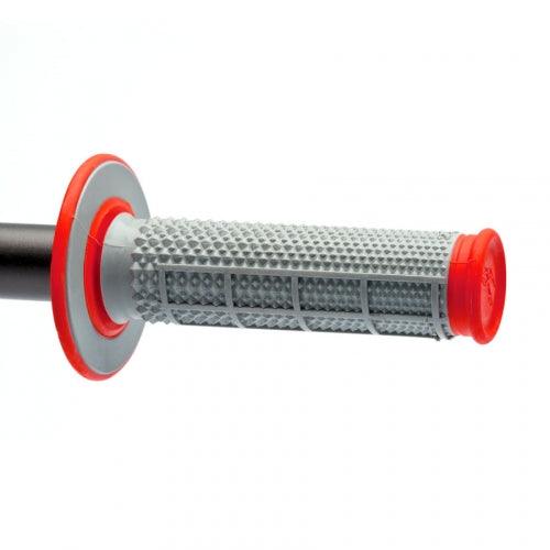 RENTHAL GRIPS DUAL COMPOUND TAPERED HALF WAFFLE RED/GRY Q70 (G163)