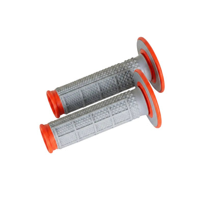 RENTHAL GRIPS DUAL COMPOUND TAPERED HALF WAFFLE ORG/GRY Q70 (G164)