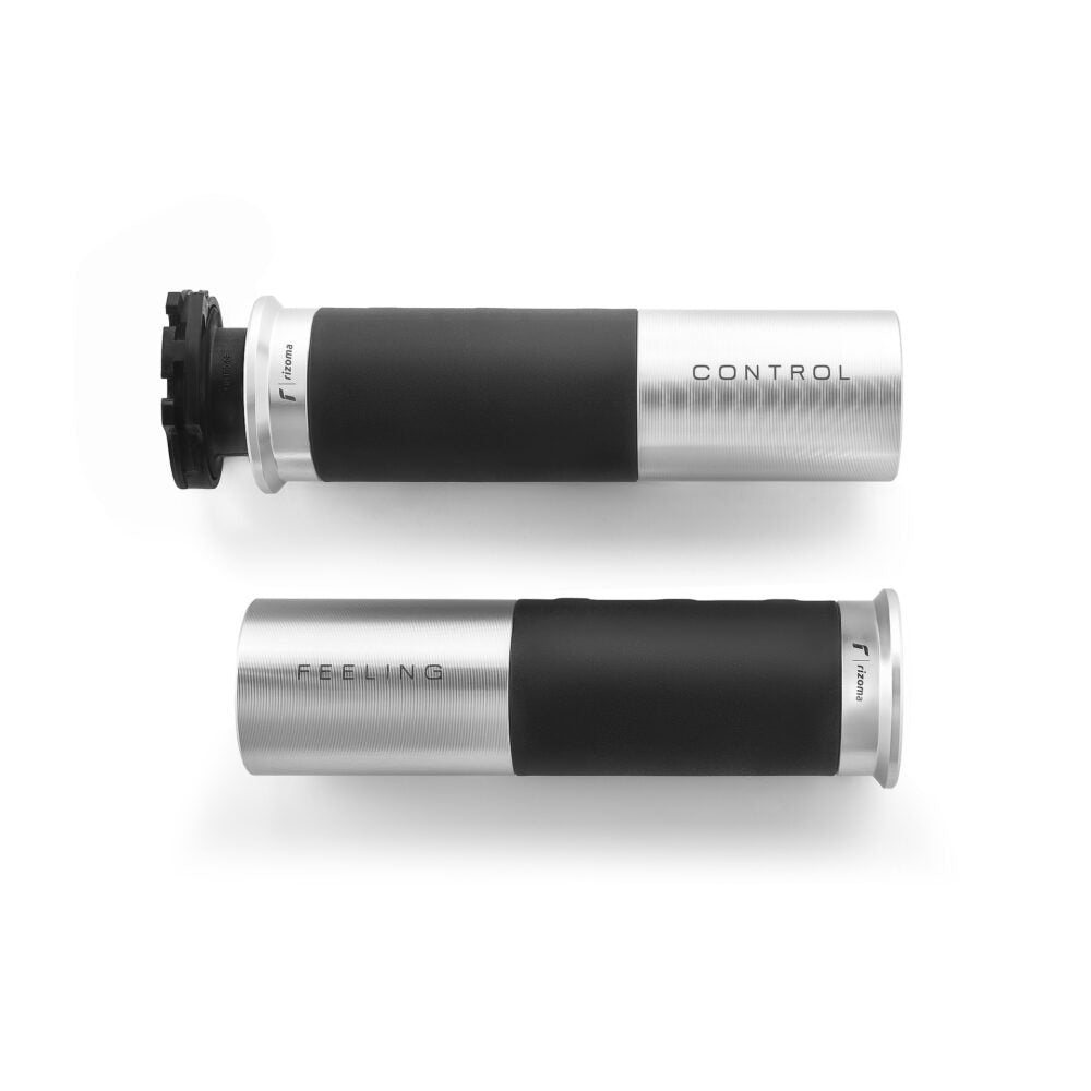 Rizoma Icon Grips, Color Silver R-GR225A