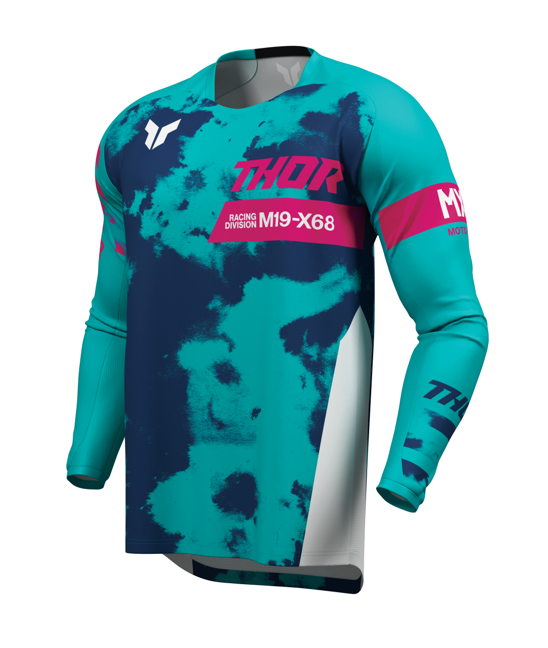 Jersey Launchmode Bleach White/Aqua MD
