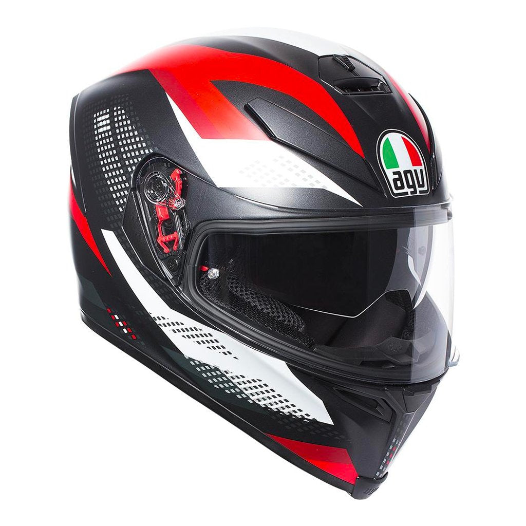AGV K5 S - MARBLE MATT BLACK/WHITE/RED ML - 77-263-08