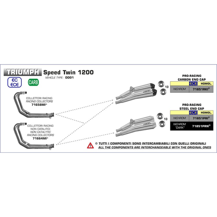 ARROW Silencer Set PRO-RACING Nichrom Dark with Steel End Cap