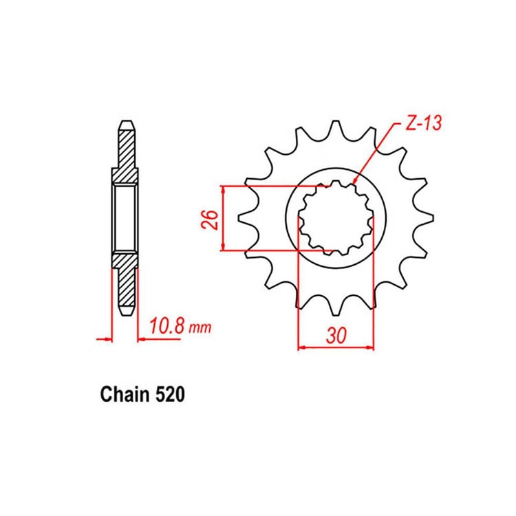 FRONT SPROCKET - STEEL  16T 520P - 31-YC2-16