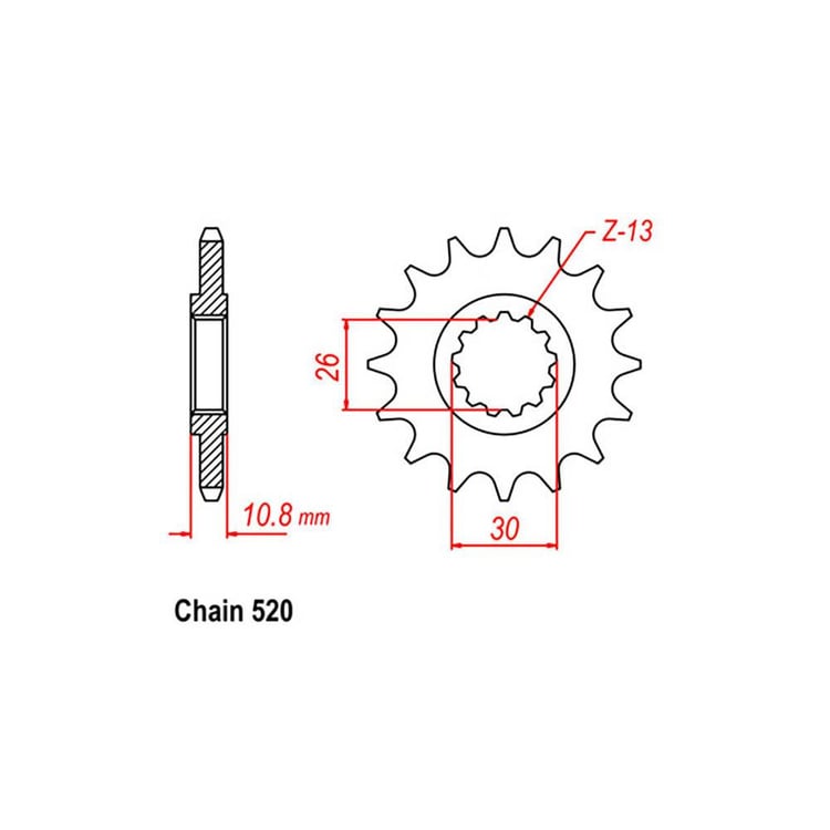 FRONT SPROCKET - STEEL  14T 520P - 31-YC2-14