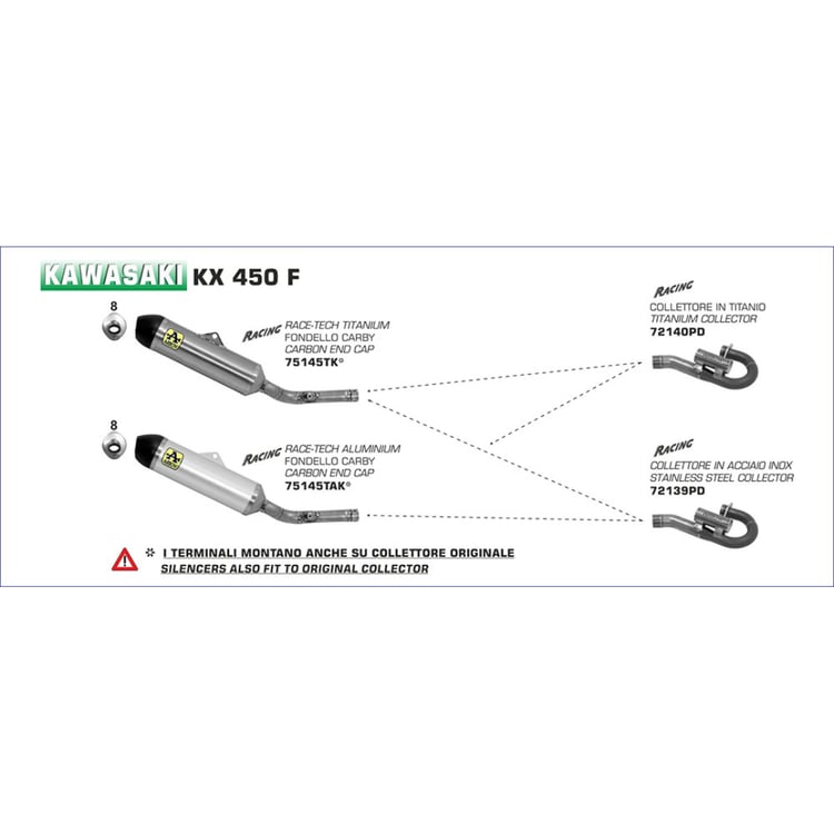 ARROW Collector - Racing Titanium KAWASAKI KX450F - 82-721-40PD