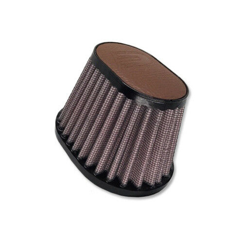 DNA FILTERS DARK BROWN LEATHER OVAL CLAMP ON 51mm INLET 68mm LENGTH AIR FILTER - OV-5100-L/DB