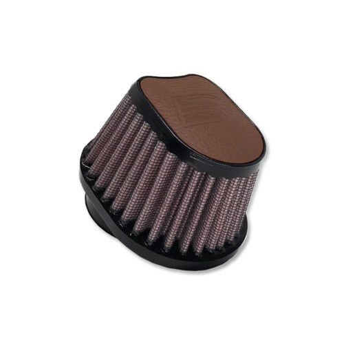 DNA FILTERS DARK BROWN LEATHER SPECIAL OVAL CLAMP ON 50mm ID 63mm L AIR FILTER - OVI-5000-L/DB