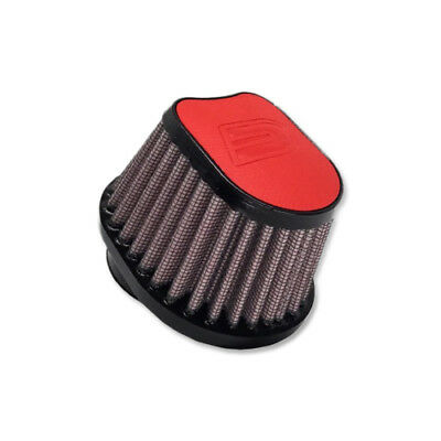 DNA FILTERS RED LEATHER SPECIAL OVAL CLAMP ON 50mm INLET 63mm LENGTH AIR FILTER - OVI-5000-L/R