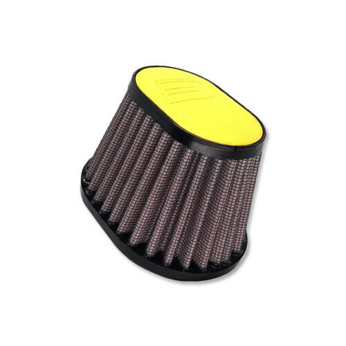 DNA FILTERS YELLOW LEATHER OVAL CLAMP ON 44mm INLET 68mm LENGTH AIR FILTER - OV-4400-L/Y