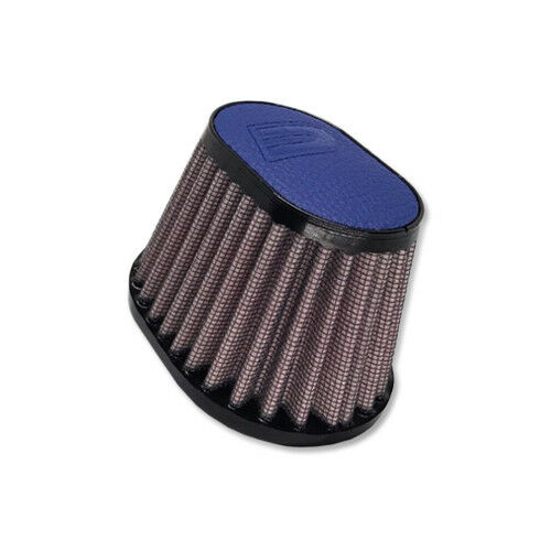 DNA FILTERS BLUE LEATHER OVAL CLAMP ON 54mm INLET 68mm LENGTH AIR FILTER - OV-5400-L/B