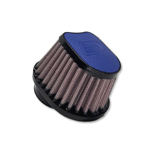 DNA FILTERS BLUE LEATHER SPECIAL OVAL CLAMP ON 50mm INLET 63mm LENGTH AIR FILTER - OVI-5000-L/B