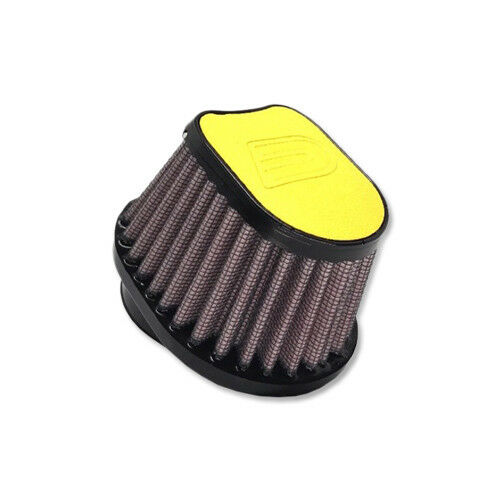 DNA FILTERS YELLOW LEATHER SPECIAL OVAL CLAMP ON 54mm IN 63mm LENGTH AIR FILTER - OVI-5400-L/Y