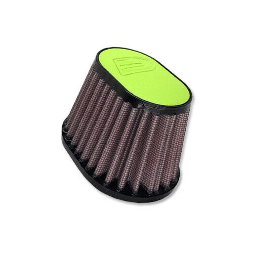 DNA FILTERS GREEN LEATHER OVAL CLAMP ON 38mm INLET 68mm LENGTH AIR FILTER - OV-3800-L/GR