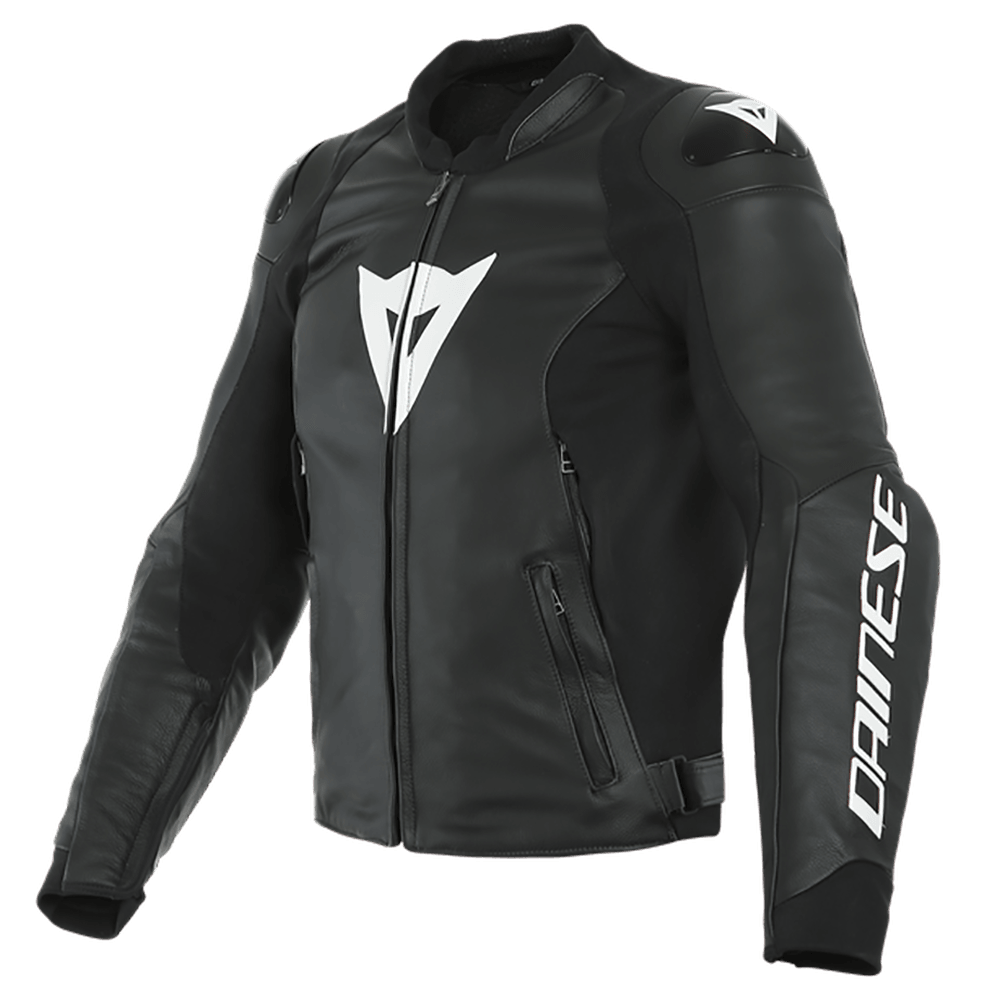 Dainese Sport Pro Leather Jacket - BLACK/WHITE