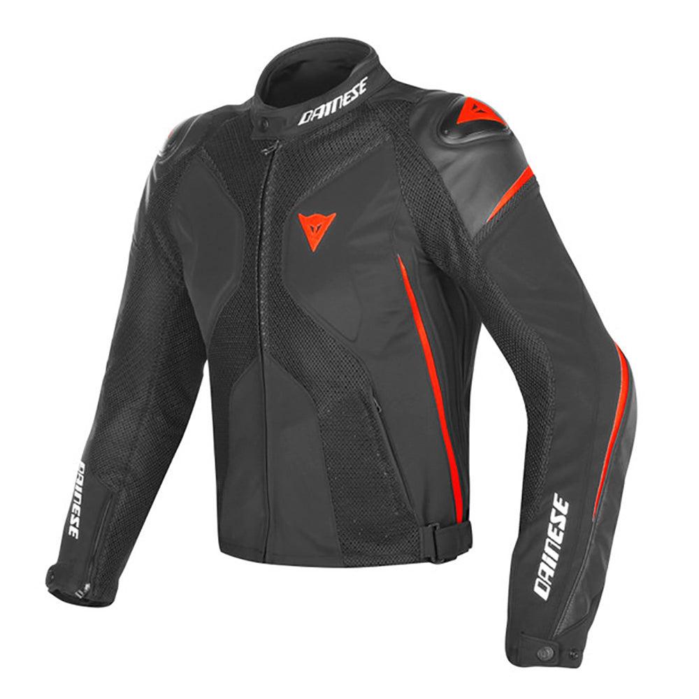 Dainese Super Rider D-Dry Jacket - BLK/BLK/FLU-RED